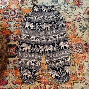 Elephant Harem Pants-Navy & White-One Size